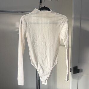 ALO Yoga White Long Sleeve Bodysuit